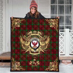 Scottish MacDonell of Keppoch 03 Clan Tartan Quilt - Military Logo Style Scottish Plaid Tartan Plaid