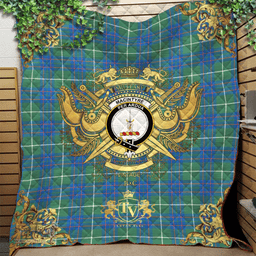 Scottish MacIntyre Hunting Ancient Clan Tartan Quilt - Military Logo Style Scottish Plaid Tartan Plaid