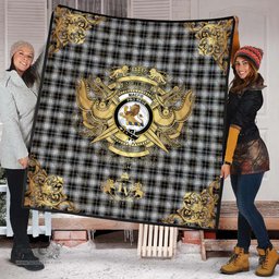 Scottish MacFie of Colonsay Dress Clan Tartan Quilt - Military Logo Style Scottish Plaid Tartan Plaid