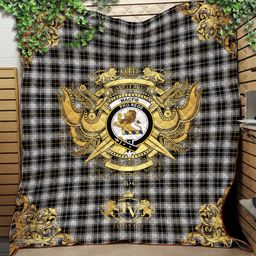 Scottish MacFie of Colonsay Dress Clan Tartan Quilt - Military Logo Style Scottish Plaid Tartan Plaid