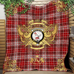 Scottish MacDougal Dress Clan Tartan Quilt - Military Logo Style Scottish Plaid Tartan Plaid