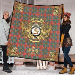 Scottish MacKintosh Ancient Clan Tartan Quilt - Military Logo Style Scottish Plaid Tartan Plaid