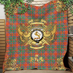 Scottish MacKintosh Ancient Clan Tartan Quilt - Military Logo Style Scottish Plaid Tartan Plaid