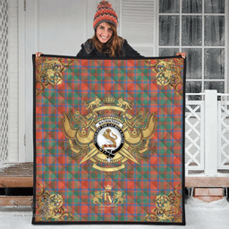 Scottish MacKintosh Ancient Clan Tartan Quilt - Military Logo Style Scottish Plaid Tartan Plaid