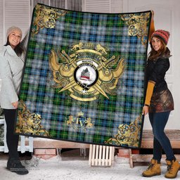 Scottish MacNeil Dress Clan Tartan Quilt - Military Logo Style Scottish Plaid Tartan Plaid