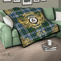Scottish MacNeil Dress Clan Tartan Quilt - Military Logo Style Scottish Plaid Tartan Plaid