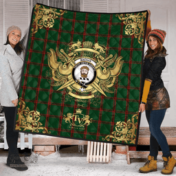 Scottish MacNab Ancient 02 Clan Tartan Quilt - Military Logo Style Scottish Plaid Tartan Plaid