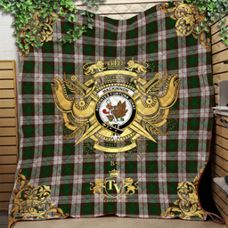Scottish MacKinnon Dress Clan Tartan Quilt - Military Logo Style Scottish Plaid Tartan Plaid