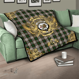 Scottish MacKinnon Dress Clan Tartan Quilt - Military Logo Style Scottish Plaid Tartan Plaid