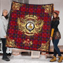 Scottish MacGillivray 02 Clan Tartan Quilt - Military Logo Style Scottish Plaid Tartan Plaid