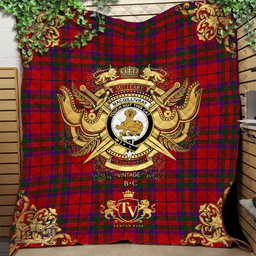 Scottish MacGillivray 02 Clan Tartan Quilt - Military Logo Style Scottish Plaid Tartan Plaid
