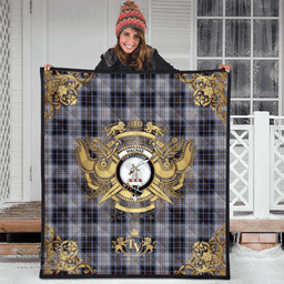 Scottish MacRae Dress 02 Clan Tartan Quilt - Military Logo Style Scottish Plaid Tartan Plaid