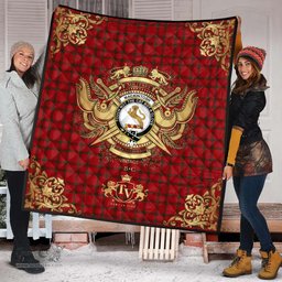 Scottish MacKintosh 02 Clan Tartan Quilt - Military Logo Style Scottish Plaid Tartan Plaid
