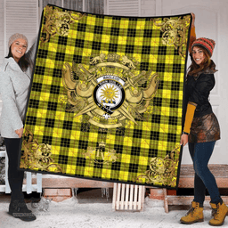 Scottish MacLeod of Lewis Modern Clan Tartan Quilt - Military Logo Style Scottish Plaid Tartan Plaid