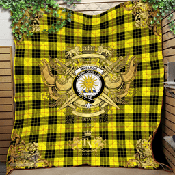 Scottish MacLeod of Lewis Modern Clan Tartan Quilt - Military Logo Style Scottish Plaid Tartan Plaid