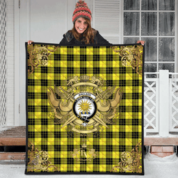 Scottish MacLeod of Lewis Modern Clan Tartan Quilt - Military Logo Style Scottish Plaid Tartan Plaid