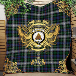 Scottish MacKenzie Dress 02 Clan Tartan Quilt - Military Logo Style Scottish Plaid Tartan Plaid