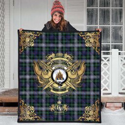 Scottish MacKenzie Dress 02 Clan Tartan Quilt - Military Logo Style Scottish Plaid Tartan Plaid