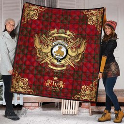 Scottish MacGillivray 03 Clan Tartan Quilt - Military Logo Style Scottish Plaid Tartan Plaid