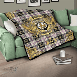 Scottish MacPherson Dress Ancient Clan Tartan Quilt - Military Logo Style Scottish Plaid Tartan Plaid