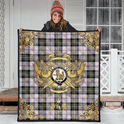 Scottish MacPherson Dress Ancient Clan Tartan Quilt - Military Logo Style Scottish Plaid Tartan Plaid