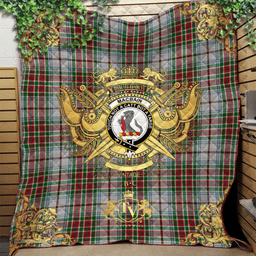 Scottish Macbain Dress Clan Tartan Quilt - Military Logo Style Scottish Plaid Tartan Plaid