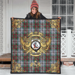 Scottish Macbain Dress Clan Tartan Quilt - Military Logo Style Scottish Plaid Tartan Plaid