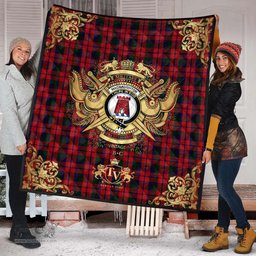 Scottish MacNaughton Logan Clan Tartan Quilt - Military Logo Style Scottish Plaid Tartan Plaid