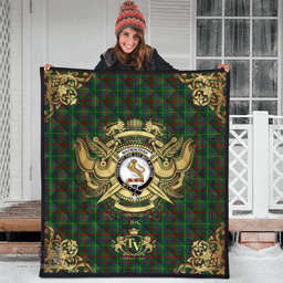 Scottish MacKintosh Hunting Clan Tartan Quilt - Military Logo Style Scottish Plaid Tartan Plaid