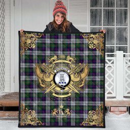 Scottish MacCallum (Malcolm) Dress 01 Clan Tartan Quilt - Military Logo Style Scottish Plaid Tartan Plaid