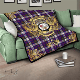 Scottish MacDonald Dress Modern Clan Tartan Quilt - Military Logo Style Scottish Plaid Tartan Plaid