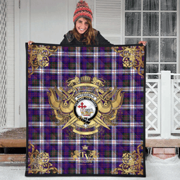 Scottish MacDonald Dress Modern Clan Tartan Quilt - Military Logo Style Scottish Plaid Tartan Plaid