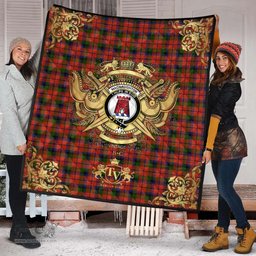 Scottish MacNaughton 02 Clan Tartan Quilt - Military Logo Style Scottish Plaid Tartan Plaid