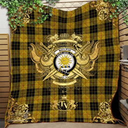 Scottish MacLeod of Lewis Vestiarium Scoticum Clan Tartan Quilt - Military Logo Style Scottish Plaid Tartan Plaid