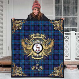 Scottish MacCorquodale 2 Clan Tartan Quilt - Military Logo Style Scottish Plaid Tartan Plaid