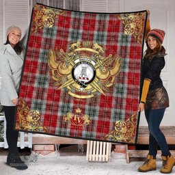 Scottish MacLean of Duart Dress 02 Clan Tartan Quilt - Military Logo Style Scottish Plaid Tartan Plaid