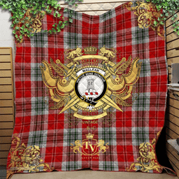 Scottish MacLean of Duart Dress 02 Clan Tartan Quilt - Military Logo Style Scottish Plaid Tartan Plaid