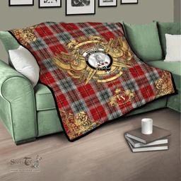 Scottish MacLean of Duart Dress 02 Clan Tartan Quilt - Military Logo Style Scottish Plaid Tartan Plaid