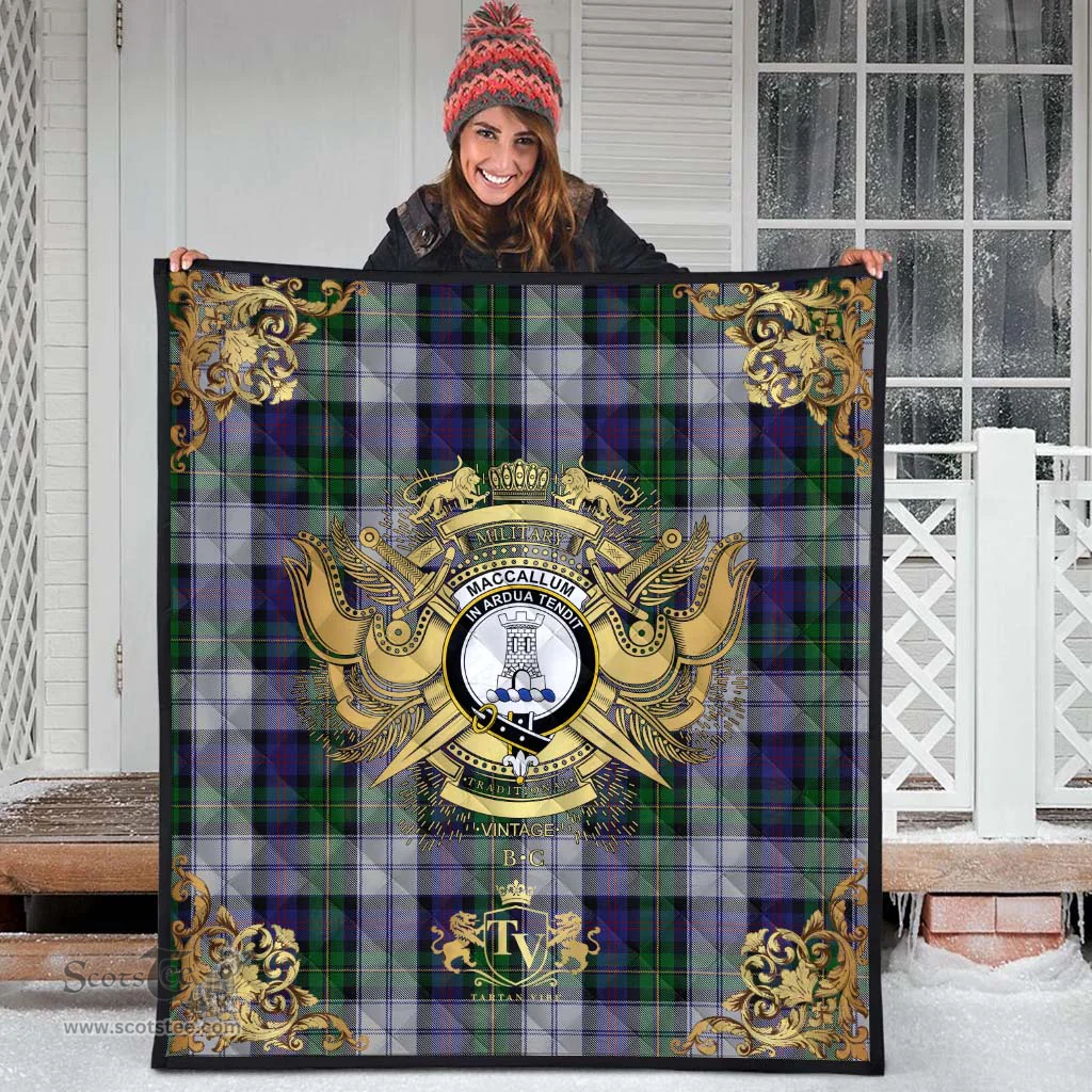 Scottish MacCallum (Malcolm) Dress 03 Clan Tartan Quilt - Military Logo Style Scottish Plaid Tartan Plaid