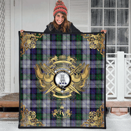 Scottish MacCallum (Malcolm) Dress 03 Clan Tartan Quilt - Military Logo Style Scottish Plaid Tartan Plaid