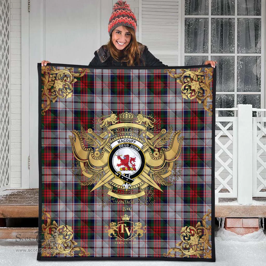 Scottish MacDuff Dress 04 Clan Tartan Quilt - Military Logo Style Scottish Plaid Tartan Plaid