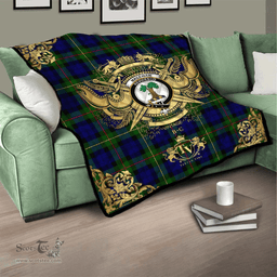 Scottish MacEwen - MacEwan 02 Clan Tartan Quilt - Military Logo Style Scottish Plaid Tartan Plaid