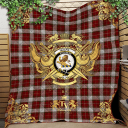 Scottish MacFie Dress Clan Tartan Quilt - Military Logo Style Scottish Plaid Tartan Plaid