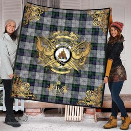 Scottish MacKenzie Dress 03 Clan Tartan Quilt - Military Logo Style Scottish Plaid Tartan Plaid