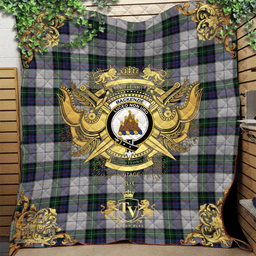 Scottish MacKenzie Dress 03 Clan Tartan Quilt - Military Logo Style Scottish Plaid Tartan Plaid