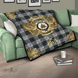 Scottish MacKenzie Dress 03 Clan Tartan Quilt - Military Logo Style Scottish Plaid Tartan Plaid