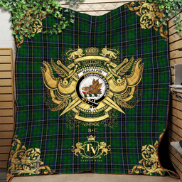 Scottish MacAlpin (MacAlpine) 02 Clan Tartan Quilt - Military Logo Style Scottish Plaid Tartan Plaid