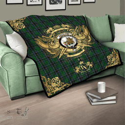 Scottish MacAlpin (MacAlpine) 02 Clan Tartan Quilt - Military Logo Style Scottish Plaid Tartan Plaid
