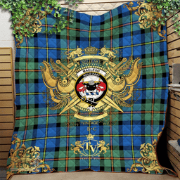 Scottish MacLeod of Harris Ancient Clan Tartan Quilt - Military Logo Style Scottish Plaid Tartan Plaid