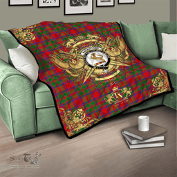 Scottish MacKintosh Modern Clan Tartan Quilt - Military Logo Style Scottish Plaid Tartan Plaid